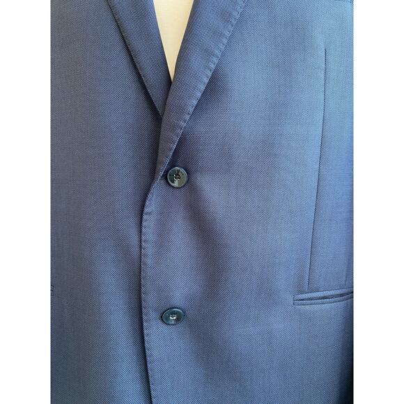 J. Hilburn Vitale Barberis Canonico Wool Blue Jacket Blazer Bespoke 44R - Picture 3 of 12